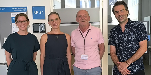 The picture shows Linn Ødegaard Yttrelid, Elizabeth Hambleton, Gerhard Herndl and Pedro Frade. 